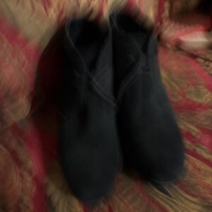 Crocs Boots Womens 8 Ankle Bootie Black Lace Up Wedge Heels Casual Round Toe